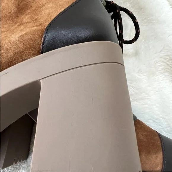 Chelsea & Violet Zaria Brown Leather Suede Lug Sole Platform Booties Sz 9M NEW - Picture 9 of 14